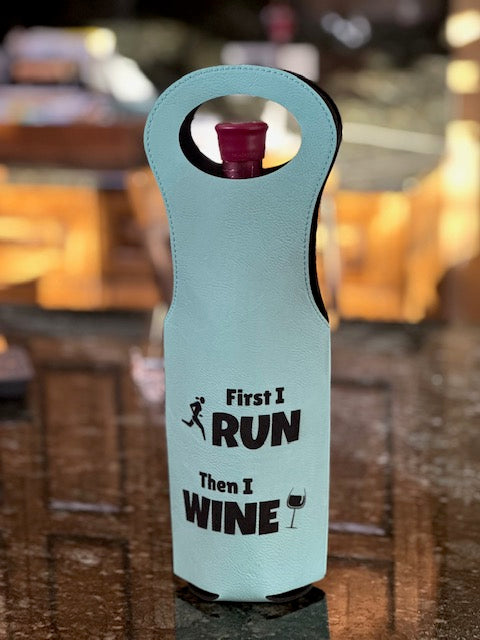 Leather Wine Tote - Engraved