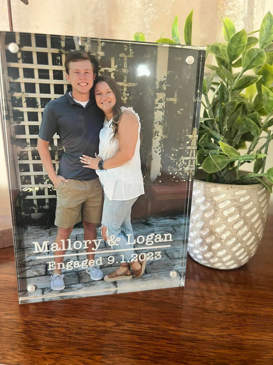 Acrylic Block Photo Frame - Engraved