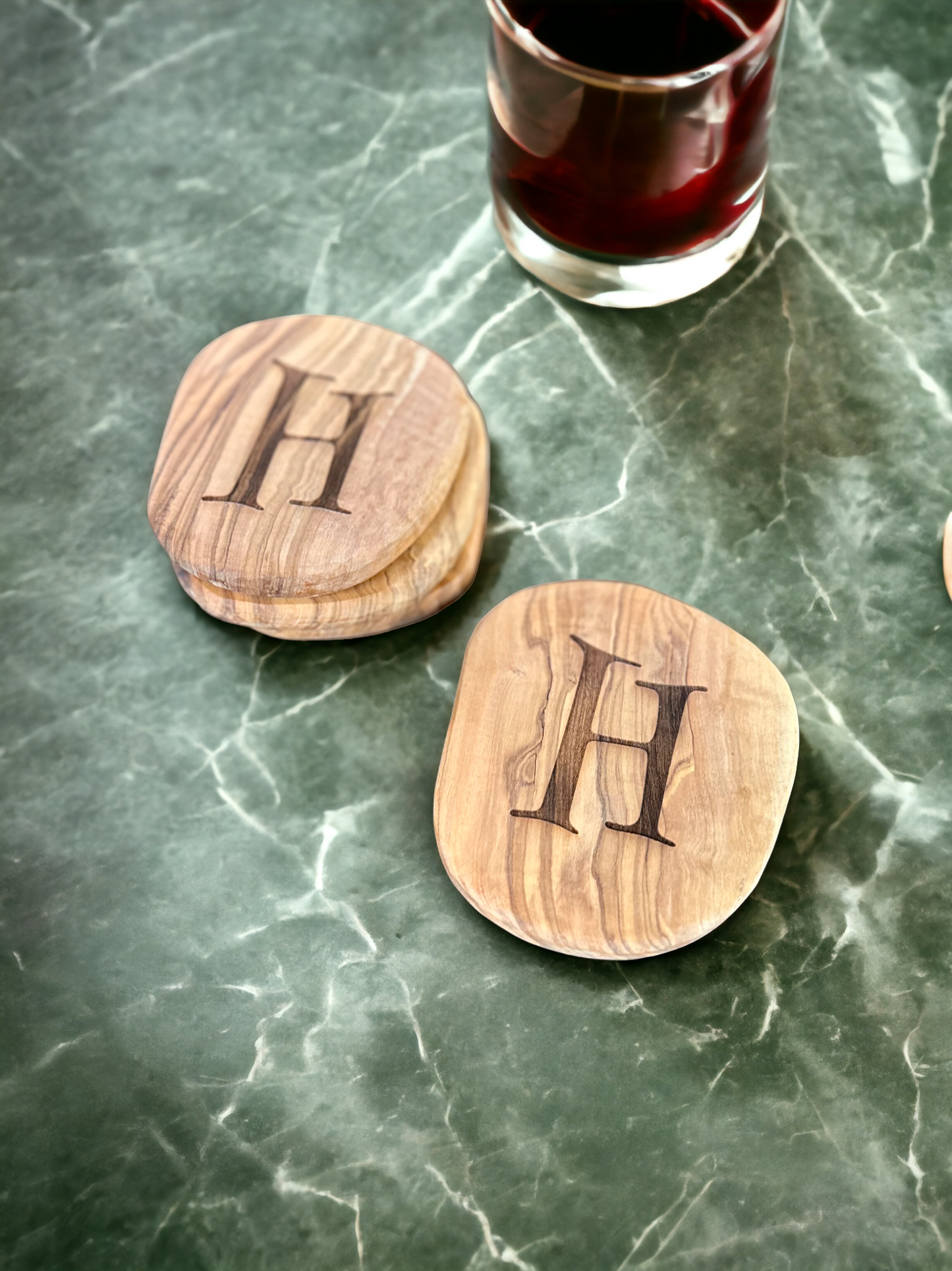 Olive Wood Coasters - set of 4