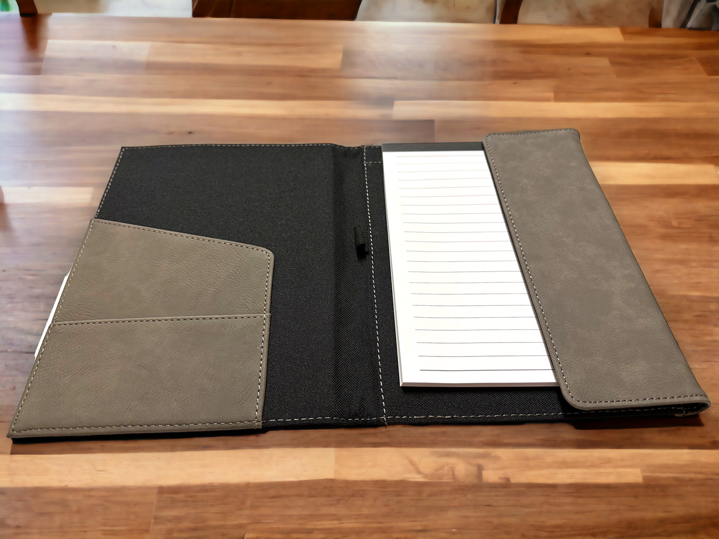 Leather and Canvas Portfolio With Notepad