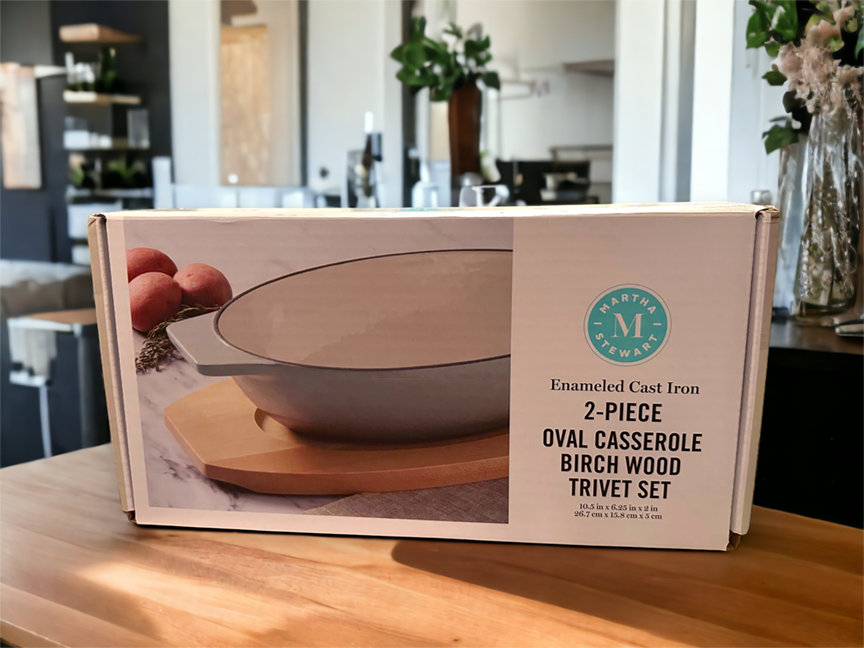 Laser-engraved Martha Stewart 2-Piece Casserole Set