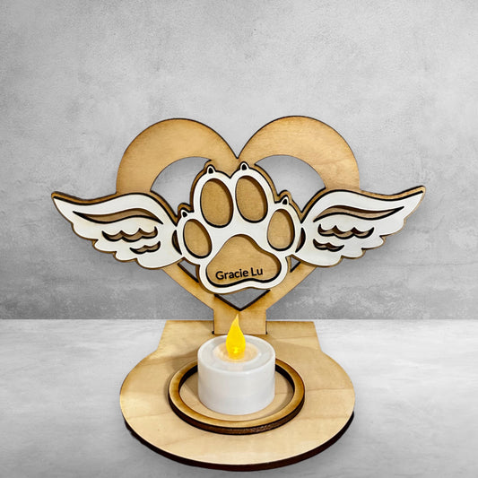 Pet Memorial Candle Holder - Paw